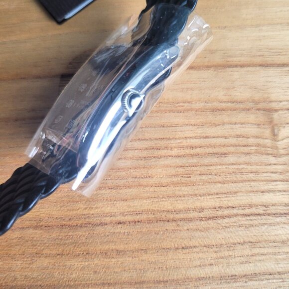 Tom Ford No.001 Watch Black Face Black Braided Leather Strap Stainless Steel New - Picture 3 of 8